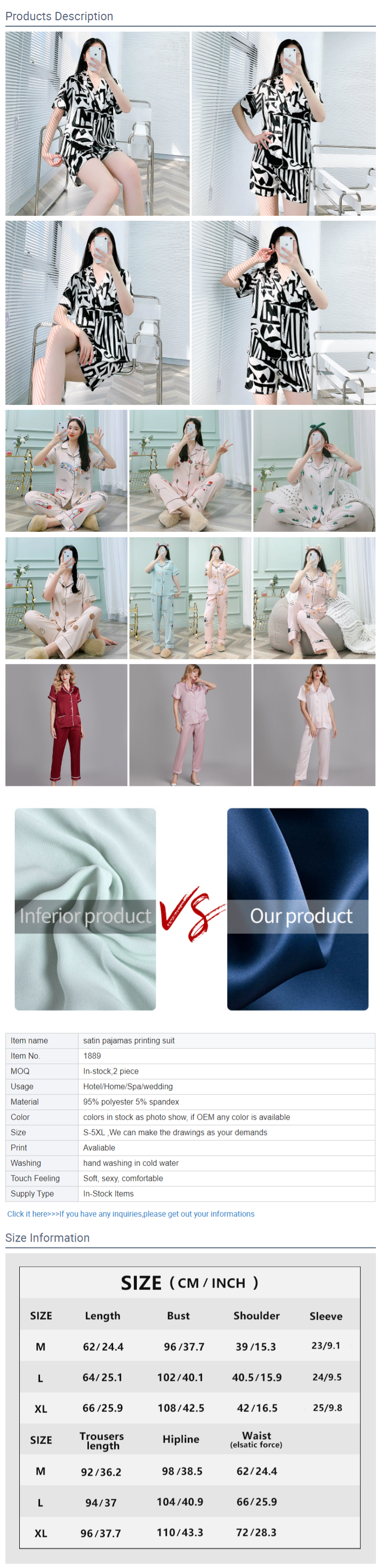Silk Sleepwear Ladies Comfy Two Piece Set Short Sl